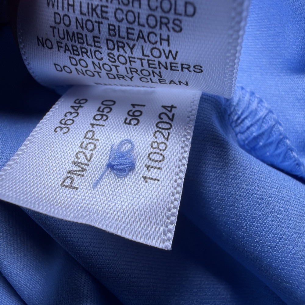 Peter Millar Masters Polo Shirt Mens M Blue Golf Course Design Performance Tech - Picture 8 of 8